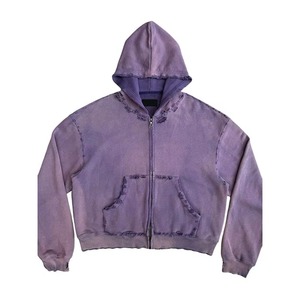 Sudadera con capucha Unisex de gran tamaño recortada con salpicaduras, 100% algodón, doble capa, hombro caído, estampado de soplo desgastado - Product Image 1