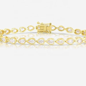 Chaîne de tennis fantaisie Bijoux personnalisés de qualité supérieure Or blanc/jaune/rose 14 carats Chaîne de tennis en diamants ronds de laboratoire de 3mm et 4mm - Product Image 1