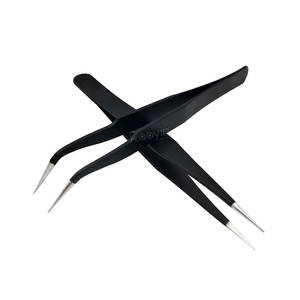 Pinzas para extensión de pestañas, pinzas para pestañas antideslizantes de acero inoxidable con agarre de diamante, pinzas antiestáticas profesionales - Product Image 4