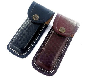 Étui pour couteau en cuir personnalisable fait à la main gaine extérieure porte-couteau pliant ceinture support OEM pour hommes - Product Image 1