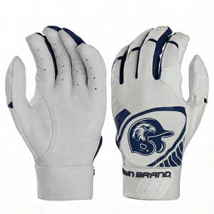 Gants de frappe de baseball en gros personnalisés, paume en cuir de qualité supérieure, sangle de poignet renforcée, gants de frappe de softball professionnels - Product Image 1