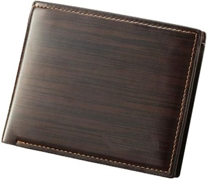 Unisex Men's Women's RFID Bifold <b>Wallet</b> Slim Leather Card Organizer <b>Zipper</b> Closure Chains Business Casual Coffee Color - Product Image 2