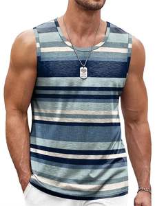 Men's Vintage Stripe 3D Printed Summer Tank Tops Quick Dry Breathable Summer Sports <b>Vest</b> Loose Casual Knitted Tees Clothes - Product Image 3