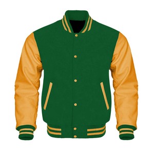 Unisex High Quality Wool Body <b>Bomber</b> <b>Jacket</b> Vintage Letterman <b>Varsity</b> Design Custom Logo Print Genuine Sport Windproof Plus Size - Product Image 1
