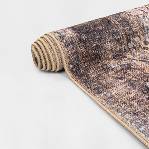 Alfombra Moderna Turca Art Deco, Color Beige Espresso, Impresión Digital, Plegable, Lavable, Alfombra Neutral para Área de Estar, OEM ODM - Product Image 4