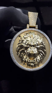 High Demand Custom Made Hip Hop Round Brilliant Cut Moissanite <b>Pendant</b> VVS <b>Silver</b> Plated Jewelry Necklace <b>Men</b> Party - Product Image 2