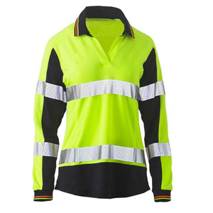 Wholesale Custom High Visibility <b>Safety</b> <b>Clothing</b> for Women Hi-Vis Fluorescent <b>Reflective</b> Jackets Shirts - Product Image 2