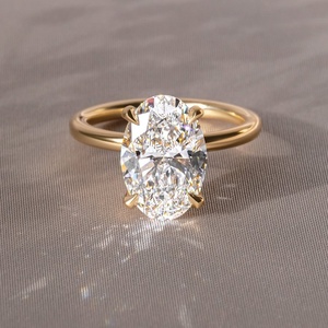 Anillo de Diamante de Laboratorio con Corte Ovalado, Oro, Plata, Platino, Solitario, Joyería Fina para Novia, Precio de Fábrica, Proveedor - Product Image 2