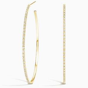 Aretes de Aro con Moissanita de Corte Redondo para Mujer - Product Image 1