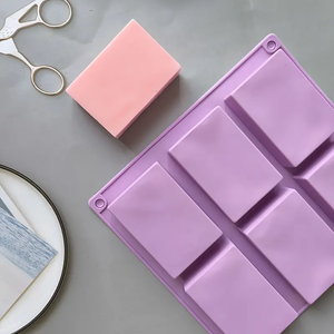 Savon en silicone rectangulaire à 6 cavités bricolage adapté aux moules à savon faits <span class=keywords><strong>maison</strong></span> pour biscuits au chocolat faits à la <span class=keywords><strong>main</strong></span> - Product Image 3