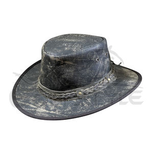 Sombreros de Cuero Australianos de Primera Calidad con Banda Trenzada, Sombrero de Vaquero para Hombres y Mujeres, para Viajes de Safari al Aire Libre, Sombrero Occidental Plegable - Product Image 1