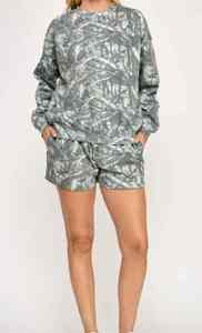 Women's Casual Short Sets Wholesale High Quality Custom Spandex/Polyester Solid 2 Piece <b>Crewneck</b> Sweatshirt Shorts Breathable - Product Image 6