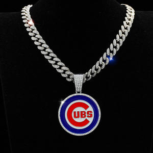 Pendentif de baseball des Cubs de Chicago sur mesure, unisexe, exquis, en moissanite, plaqué rhodium, argent 925, hip-hop, championnat, sport - Product Image 3