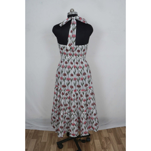 Top moulant sans manches à col rond, imprimé à la main en coton doux, style coréen, motif floral rose et sauge indien de luxe, pour filles, style urbain - Product Image 5