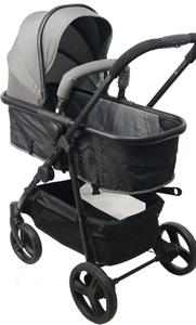 Poussette bébé 3 en 1, cadre en alliage d'aluminium léger et portable, pliage à une main, installation rapide, grand auvent, dossier inclinable - Product Image 6