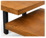 Mesa de Centro Moderna de Madera de 2 Niveles - Mesa de Centro Rústica de Madera y Metal con Estante de Almacenamiento para Muebles de Sala de Estar - Product Image 6