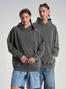 Boolletcorp alta calidad Unisex invierno abajo hombro Sudadera con capucha liso teñido con servicio OEM hombres Sudadera con capucha y sudadera - Product Image 5