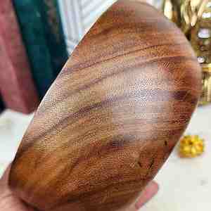 Cuenco de madera grande duradero respetuoso con el medio ambiente hecho a mano de diseño personalizado estilo moderno para acampar hecho en La India con calidad de exportación - Product Image 1