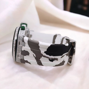 Reloj con esqueleto de diamante personalizado para hombre, correa de camuflaje de lujo, bisel helado, diseño único, reloj exclusivo, regalo de moda atrevido - Product Image 3