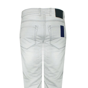 Heavy Cotton <b>Denim</b> Pants For Men Featuring Straight Cut Waist Design And Natural Washed Look - Product Image 6