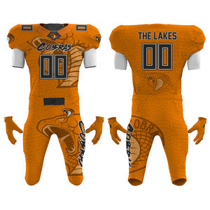 ชุดฟุตบอลสั่งทำขายส่ง ชุดกีฬาทีม พิมพ์ลายดิจิตอลแบบซับลิเมชั่น เสื้อผ้าผู้ชายปักลาย กางเกงขาสั้น ป้องกันแสงแดด UPF 50 สไตล์อเมริกัน - Product Image 1