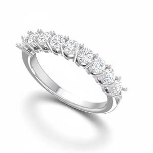 Anillo de Mujer de Oro de 14K con Nueve Diamantes Naturales de Corte Brillante Redondo |   Joyas de Moda Chapadas en Oro con Certificación IGI para Uso Diario - Product Image 1