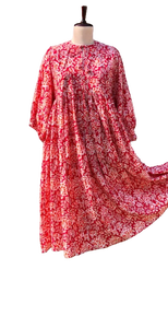 เดรสผ้าฝ้ายลายดอกไม้หวานๆ สไตล์โบฮีเมียน ทอมือ ลายบล็อก  แบบมีดีไซน์เป็นมิตรกับสิ่งแวดล้อม สำหรับผู้หญิง ใส่ได้ในฤดูร้อน - Product Image 5