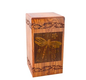 Urne funéraire pour animaux de compagnie en bois de rose, libellule, pour photo, urnes funéraires pour cendres, grande urne pour chien adulte - Product Image 6