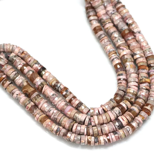 Cuentas de Piedra Preciosa de Rodocrosita Facetada de Primera Calidad en Forma de Neumático, 4-7 mm, Calidad AAA, Cuentas de Piedra Natural Facetada en Forma de Rueda - Product Image 4