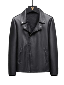 Custom Made Canvas Leather <b>Jacket</b> for <b>Men</b> Genuine Sheepskin Stand Collar <b>Long</b> Sleeves Moto & Biker Style Winter Bomber <b>Jacket</b> - Product Image 2