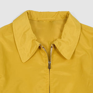 Veste coupe-vent légère jaune pour homme, col chemise, fermeture éclair intégrale, vêtement d'extérieur décontracté, bordure côtelée contrastée, mode printemps - Product Image 2