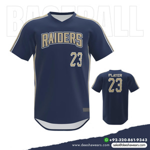 Deesha Wears Camiseta de Béisbol con Cuello en V, Impresión Personalizada, Transpirable, de Secado Rápido, 100% Poliéster, Ropa Deportiva Cómoda y Duradera para Equipos - Product Image 2