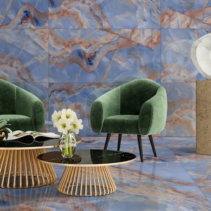 Carreaux de finition en marbre naturel aux tons frais 600x600mm, designs modernes avec une qualité intemporelle pour la décoration de la maison et du salon - Product Image 1