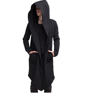 Cárdigan con capucha alto de alta calidad con logotipo bordado transpirable de talla grande y hombro caído de gran tamaño, cárdigan con capucha para exteriores a la moda - Product Image 2