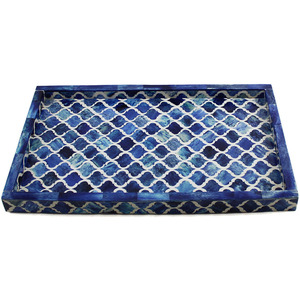 Replicartz Bone Inlay Rectangle <b>Serving</b> Home Decor <b>Tray</b> ST0001 for Food Drinks Cocktail Great for Parties Entertaining & Gifts - Product Image 1