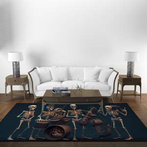 Tapis squelette, Tapis imprimé, Tapis moderne pour salon extérieur, cadeau idéal pour les amateurs de musique, Tapis en velours - Product Image 2