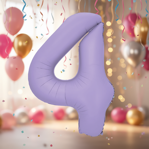 Palloncino Foil Numero 4 Viola 1M per Feste, Riempibile con Elio, Decorazione per Feste - Product Image 2