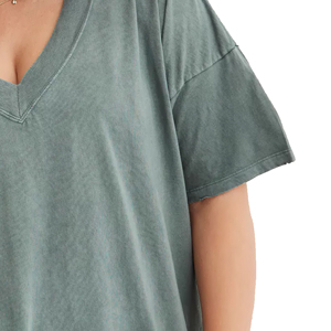 Camisetas con cuello en V para mujer, camisetas holgadas con hombros caídos, camisetas de verano, camisetas ligeras y transpirables para mujer - Product Image 6
