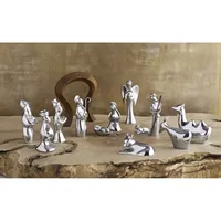 Figurine de crèche moderne en métal, décoration de Noël pour la maison, centre de table, Père Noël électrique, écologique et réutilisable