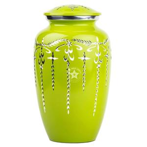 Urne funéraire en métal bleu de luxe pour adultes, design croix en cristal, vente en gros OEM pour les cendres humaines commémoratives chrétiennes. - Product Image 2