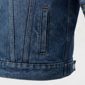 Vêtements pour femmes, mode, vestes en jean délavées, sequins, couleur personnalisée, veste en jean élégante, vêtements d'extérieur décontractés, streetwear, haut - Product Image 5