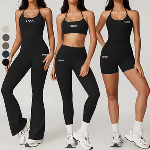 Ensemble de yoga 5 pièces pour femmes, leggings de sport respirants à taille haute avec soutien-gorge de sport pour la remise en forme, la course à pied et l'entraînement - Product Image 3