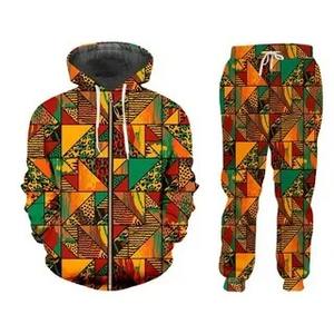 Ensemble de survêtement pour homme, décontracté, confortable, imprimé en 3D, style folklorique personnalisé, manches longues, style ethnique, écologique, respirant, 100% coton - Product Image 3