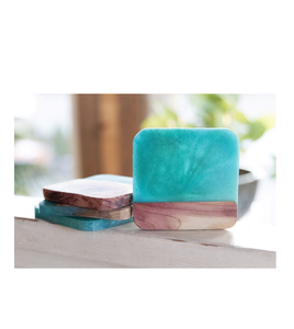 Hot Selling Exclusive Acacia Wood and <b>Resin</b> <b>Coffee</b> Mug Coasters for <b>Coffee</b> <b>Table</b> Decoration Item - Product Image 1