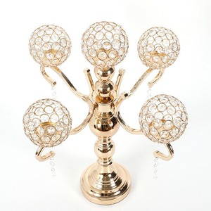 Luxury Vintage Metal <b>Candelabra</b> Decorative Crystals Gold Silver Handmade High Grade Design Wedding Valentine's Day Formal Dining - Product Image 1