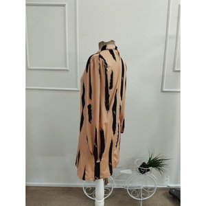 Vestido corto modal estampado con cuello de pescador y mangas largas para mujer, 38529 - Estampado - Product Image 6