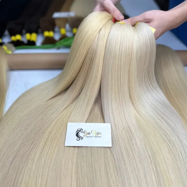 En kaliteli en iyi fabrika fiyat süper ipeksi çeşitli Trendy renk toplu saç 100% vietnam insan saçı uzantıları