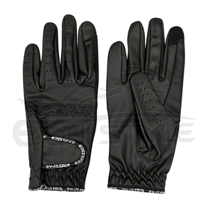 Gants d'équitation d'hiver réglables en polaire noire douce, unisexe, tendance, marque privée - Product Image 1