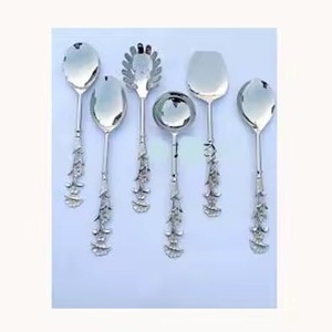 Juego de utensilios para servir con mango de resina de acero inoxidable hecho a mano, vajilla elegante para fiesta en casa y restaurante - Product Image 4