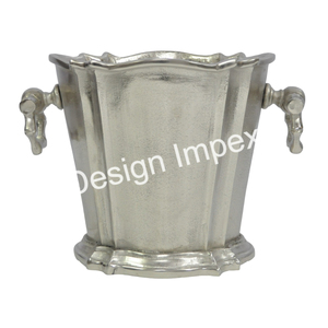 Seau à glace français Bac à boissons en aluminium avec poignée Présentoir de comptoir Refroidisseur de vin en métal-Seau à glace à bière champagne Logo personnalisé - Product Image 5